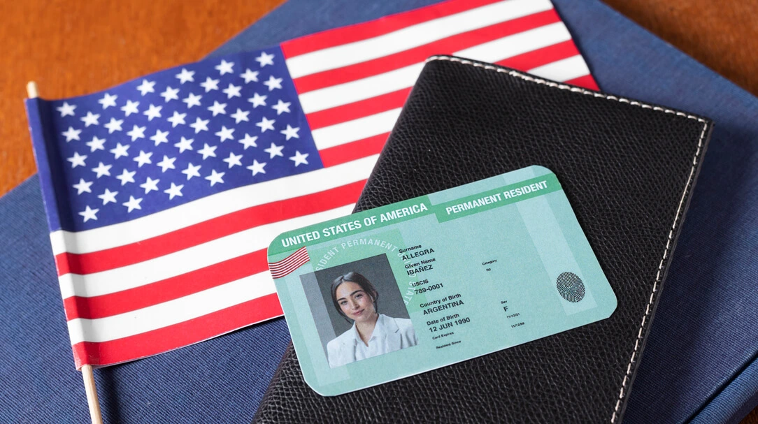 top view green card application